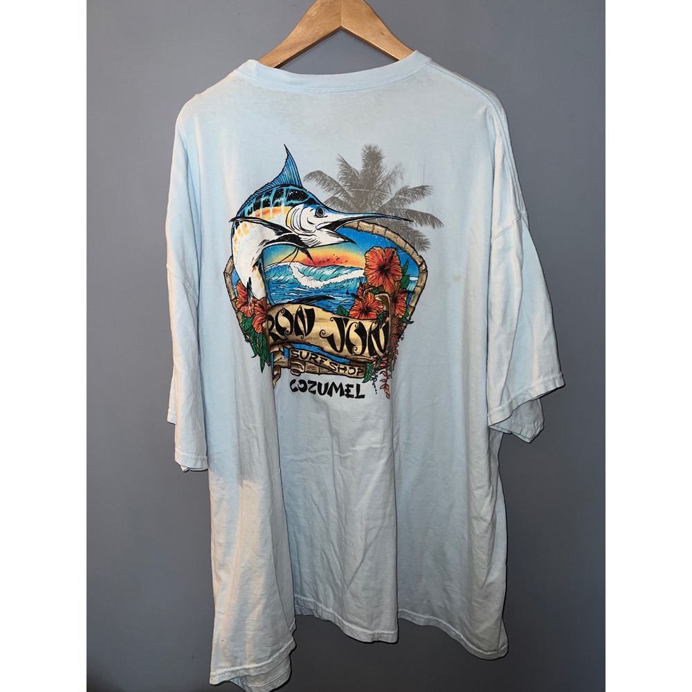 Ron Jon Surf Shop Cozumel Marlin Graphic T-Shirt Comfort Colors Blue 4XL